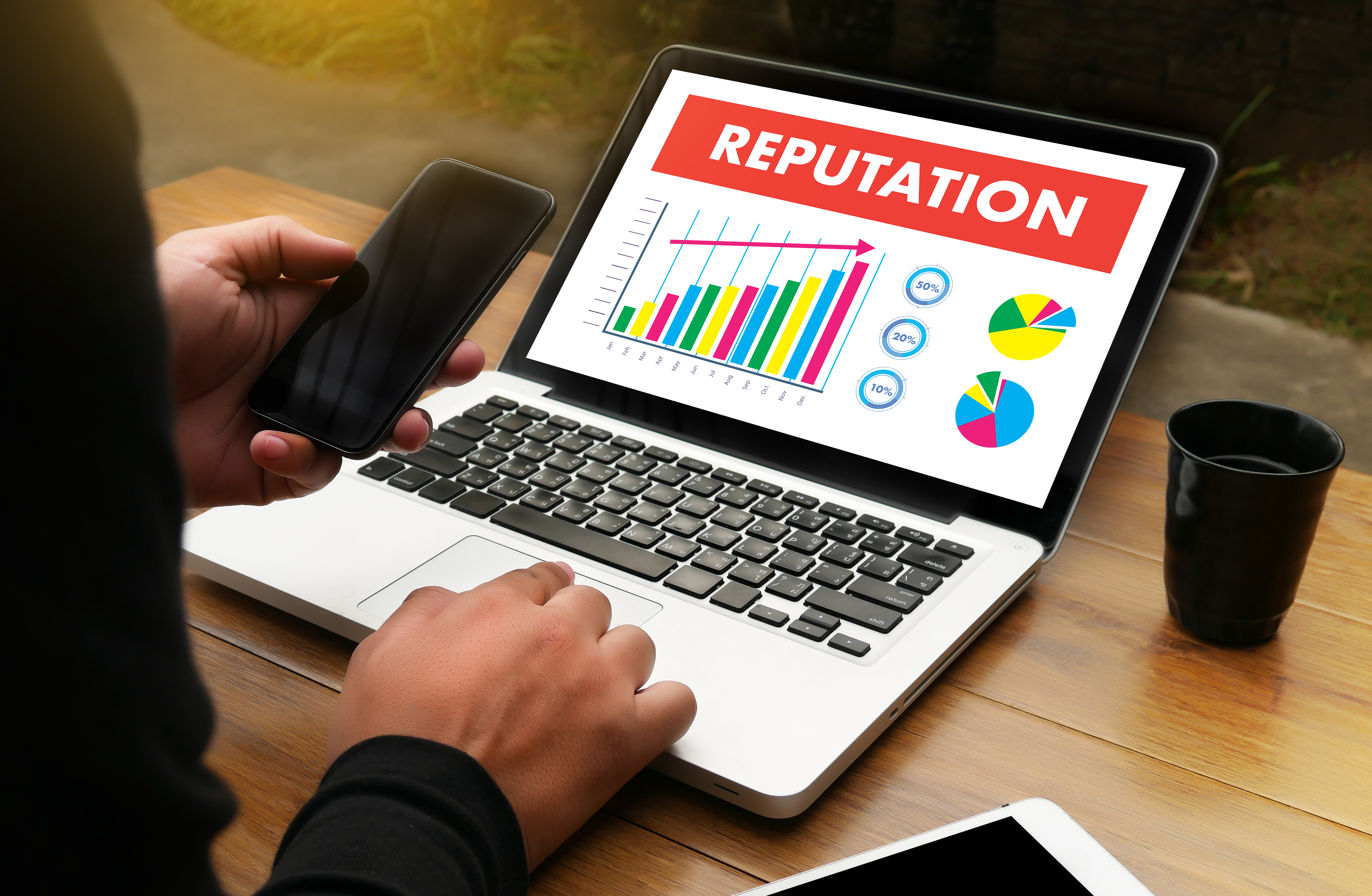 Chart showing reputaion increasing